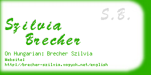 szilvia brecher business card